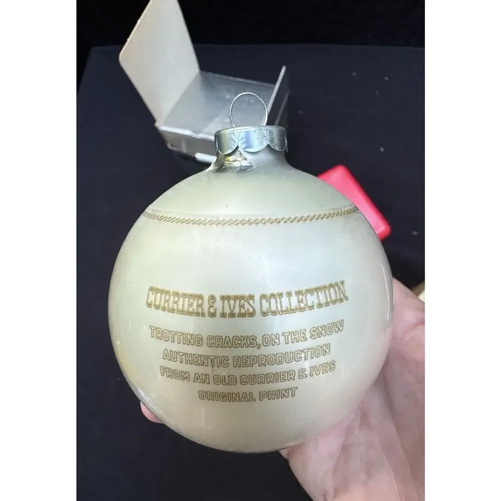 Vintage VURRIER & IVES Collection CORNING GLASS WORKS Christmas Ornament MIB S1T